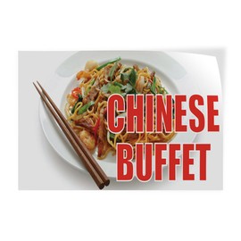 Decal Stickers Multiple Sizes Chinese Buffet Advertising Printing D Industrial Vinyl Safety Sign Label Restaurant & Food 20x14Inches