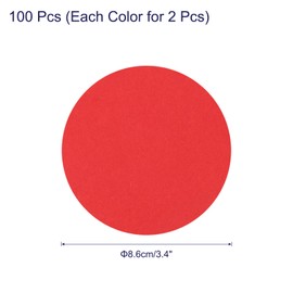 sourcing map 100 Pack Round Cutouts Paper Bulletin Board Decorations Multi-Color 3.4x3.4 Inch for Teachers DIY Craft Chalkboard Wall Decoration