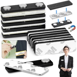 10 Pieces Magnetic Name Tag, Magnetic Name Badge, Magnetic Name Badge Magnets, Holder with 3 Strong Neodymium Magnets, ID Badge or Shirt- Black