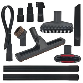 11 Pcs Universal Vacuum Attachments for Shop Vac Accessories–Vacuum Brush Attachments, Flexible Crevice Tool & Hose Adapters for 2-1/2" to 1-1/4" and 1-7/8" to 1" Hoses, Household Cleaning Vacuum Kit