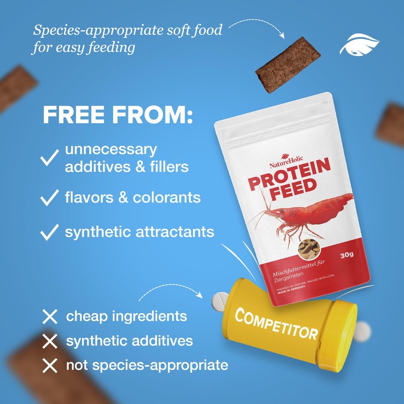NatureHolic Proteinfeed, Shrimp Food, Protein Food, Made in Germany, Free