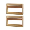 FIRADE Wall-Mounted Magazine Holder With PU Leather Strap,Wood Magazine rack,File