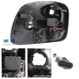 AKKON - Fits 2001-2003 F-150/2004 F150 Heritage Model Pickup Flareside Bed LED Red Clear Tail Lights LH+RH Replacement