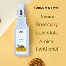 Pili Natural Hair Tonic for men and women. Revitalize, repair, Boost Volume, and Add Shine. Infused with Panthenol, Rosemary, Quinine, Arnica, and Calendula Extracts. Daily Use. 8.4 fl.oz