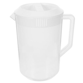 Housoutil 1 Pieza Jarra de Agua Grande de Plástico de con Tapa Jarras, 5L/ 175 Oz Plástico Tapa Redonda para Jugo de Limonada/Fría Tarro