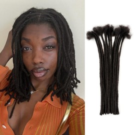 IIFLYDSFA 0.2cm Thickness loc Extensions Human Hair for Men/Women 6 Inch 10 Strands Human Hair Dreadlock Extensions Can Be Dyed and Bleached Soft Dreadlocks