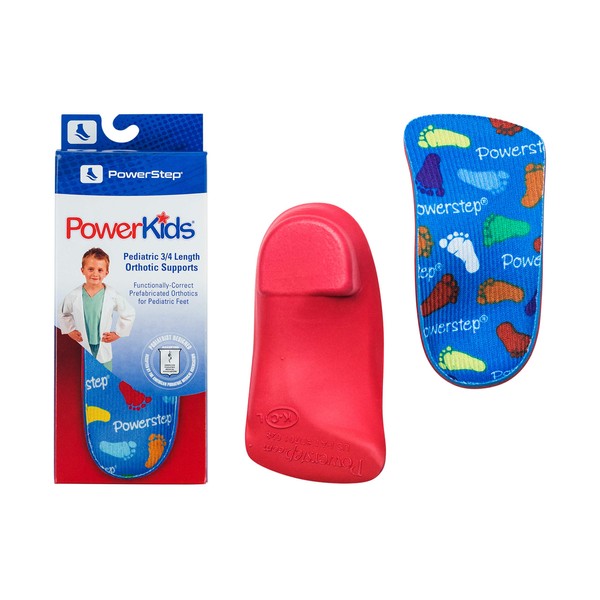 Powerstep boys Powerkids Insole, Blue, Youth Size 1.5-2.5 US
