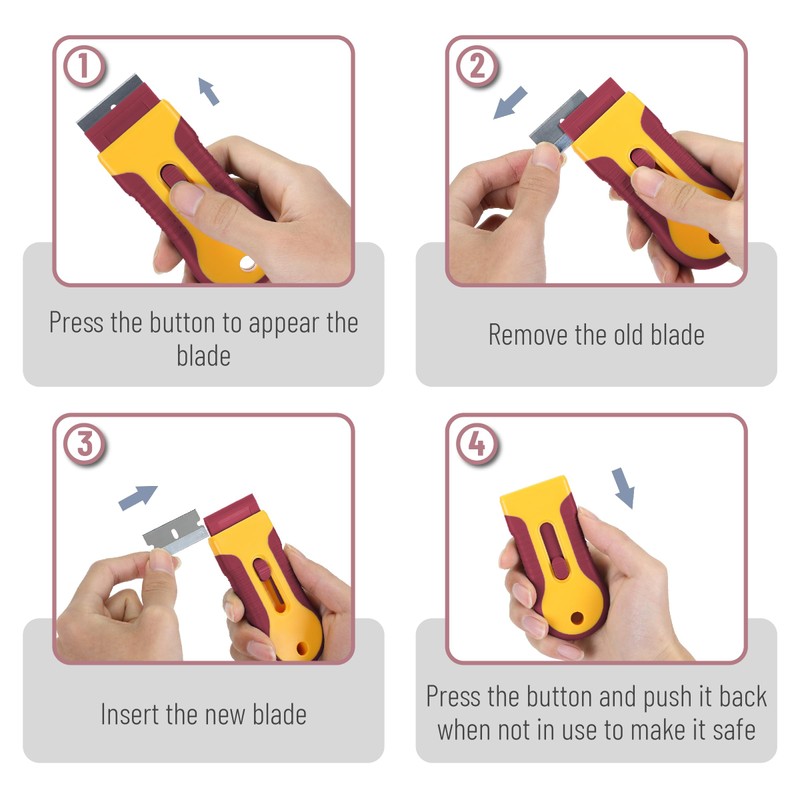 Bates- Razor Blade Scraper, 2 Pack, Razor Scraper Set with