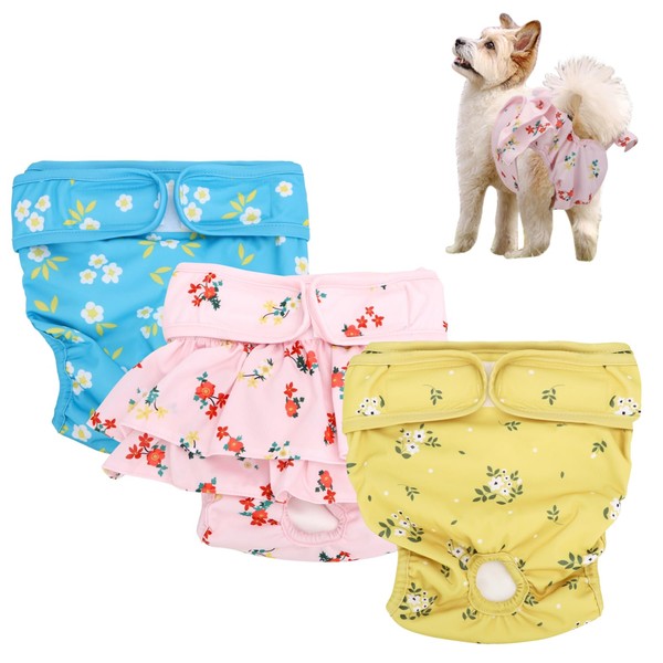 Nobleza Pack of 3 Dog Nappies, Reusable Heat Pants for