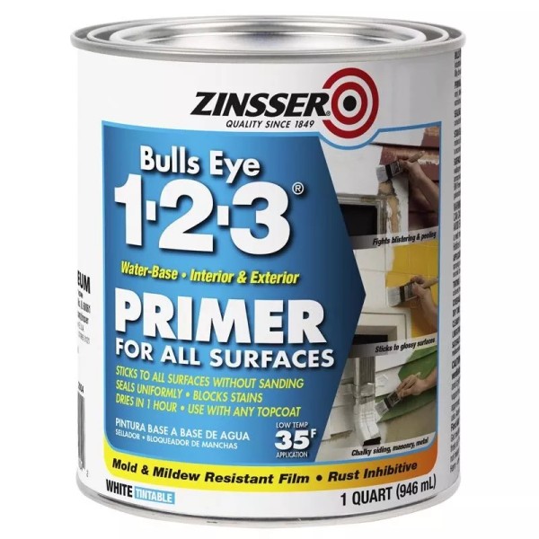 Zinsser Bulls Eye 1-2-3 White Primer For All Surfaces Interior