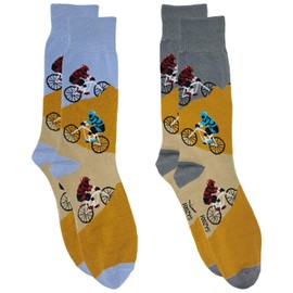 Foozys Men’s Fun Crazy Cool Sports Themed Novelty Crew Socks | 2 Pairs Included in Two Colors (Mountain Biking)…