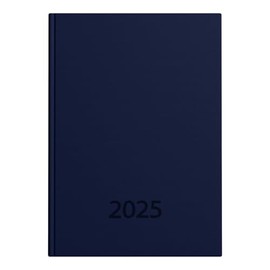 Idena 11155 Pocket Diary DIN A7 2025, 1 Week on 2 Pages, Diary with Balaton Cover in Blue and Corner Perforation