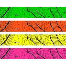 White Water Archery Fluorescent Colors Topo Map Arrow Wraps 15 Pc Pack Choose Length Width and Color (8” Length- 1.25” Width, Flo Green)