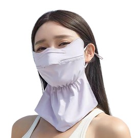 VEVE & MIKI Sun Protection Face Cover, Repeatedly Washable, Sunshade, UV Protection, Chase Cover, UPF503D, Small Face, Cool Contact, Cooling, UV Protection, Easy to Breathe, purple