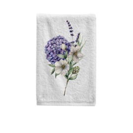 MFTJYO Lavender Hydrangea Watercolor Flowers Bathroom Hand Towels for Bathroom Decorative Towels Bathroom Sets of 2 Soft 100 Percent Cotton Towel Set Luxury Bath Towels Face Towel 16" X 30"