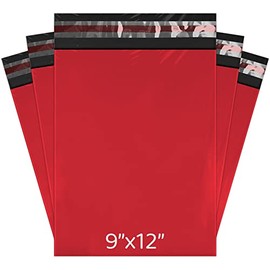 Mailing Bags, YUNJU Shipping Poly Postal Self Seal Bags in Size 9 x 12 Inch Size Small Mailing Bags Postage Packaging Bags 229mm to 305mm Red 5 Pack