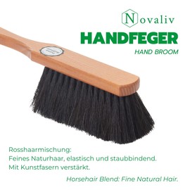 Novaliv 1x Dustpan Set Horsehair Mixture Dustpan with Rubber Lip Dustpan Set Dustpan Hand Brush and Shovel