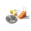 Mac and Cheese Dangle Earrings - Tiny Food Jewelry -