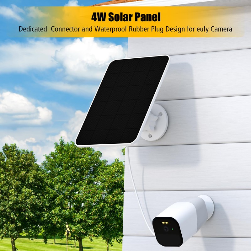 Solar Panel for eufy Camera,Security Camera,4W Solar Panel with Micro
