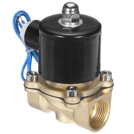 sourcing map Brass Electric Solenoid Valve, 3/4" NPT 12V DC Air Valve Normally Closed for Water Gas Fuel Diesel Oil