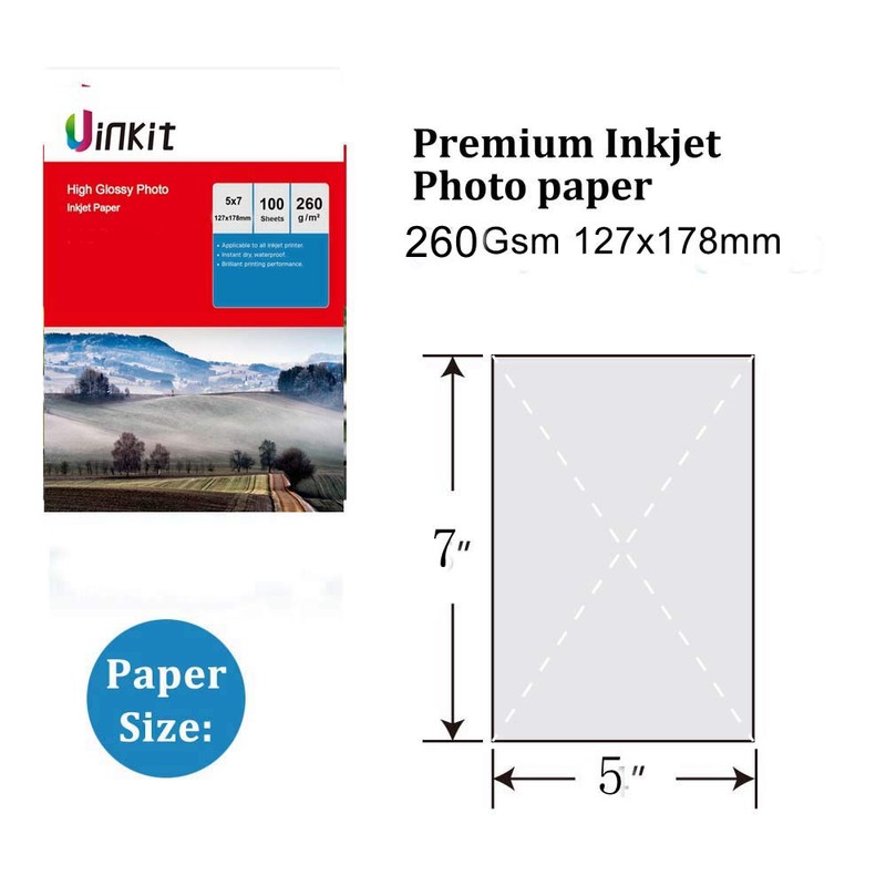 5x7 Photo Paper 7x5 Inkjet Paper -100sheets Thick 260Gsm High
