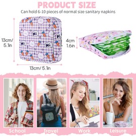 Desing Wish Period Bag Pouch Soft Cloth Sanitary Napkin Storage Bag Portable Menstrual Pad Pouches Tampon Holder for Purse First Period Kit for Girls 9-12 (Flowers)