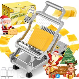 Huanyu Commercial Cheese Slicer Butter Cutter with 316 Stainless Steel Wire 3/8 IN&3/4 IN Blades Replaceable Block Cheese Cutting Board Aluminum Alloy Body Home&Restaurant Kitchen Cooking Baking Tool