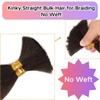 Kinky Straight Bulk Hair for Braiding No Weft 2 Bundles