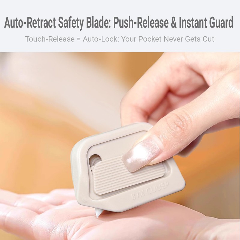 Mini Ceramic Box Cutter - Auto-Retractable 7mm Blade, Magnetic Package