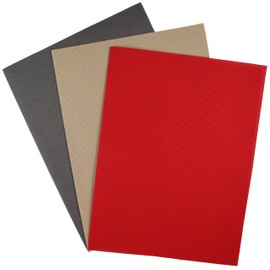 KCS 3 pc of 30cmx45cm 18CT Counted Cotton Aida Cloth Cross Stitch Fabric (Red+Khaki+Dark Grey)