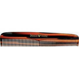 Barbers Vintage Classic Hair Comb for Men (Tortoise Shell Finish). Deluxe Handmade Fine & Coarse-Tooth Comb for Grooming Hair / Beard / Moustache (18cm / 7.1 inch)