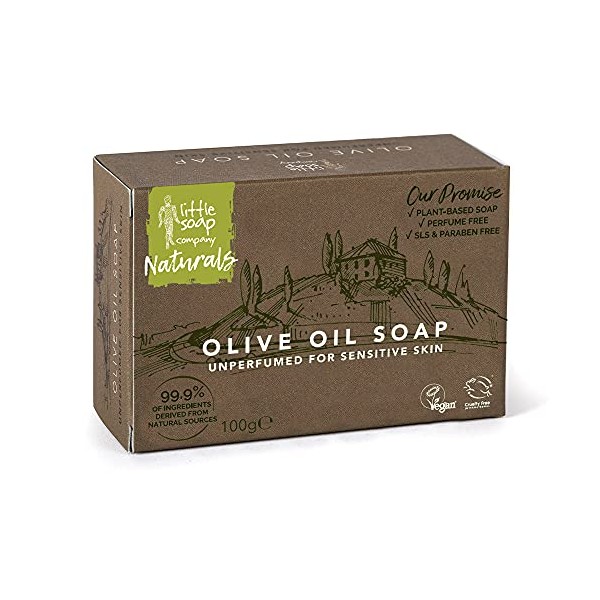 Little Soap Olive Oil Soap Bar - Mediterranean Range Bar of Soap for Sensitive Skin (Olive)