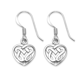 Heather Needham Sterling Silver Celtic Heart Earrings - SIZE: 10mm. Gift Boxed. silver Celtic earrings. 6430