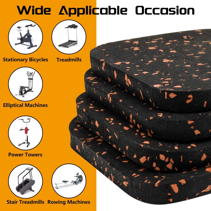 Powrocket Treadmill Mat,4 Pack Anti-Vibration Shock Absorbing Exercise Equipment Mat