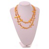 Avalaya Long Orange Melon Shell Nugget and Faceted Glass Bead