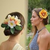 2 PCS Yellow Tropical Flower Clips, Plumeria Hair Accessories, Camellia