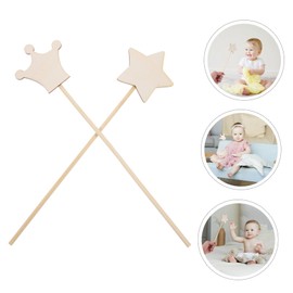 Kisangel 6pcs DIY Fairy Wands for Boys and Girls Unfinished Wooden Graffiti Coloring Sticks for Parties and Creative Craft Projects