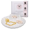 Seashell Jewelry Dish Trinket Tray for Women, White Ceramic Trinket