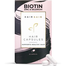 Hair Gain Biotin Supplement for Hair Growth | Promotes Fuller, Thicker Hair Growth with Enhanced Vitamins Complex | Hair, Skin & Nails Support for Women | Vegan Capsules - 1 Month Supply
