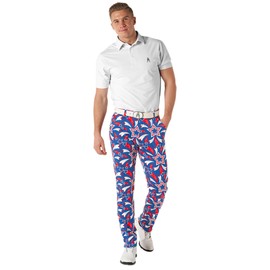 Royal & Awesome Shooting Pars American Golf Pants, Patriotic American Flag Design, Relaxed Fit, Red White Blue, USA Golf Pants, Fourth of July, 36" Waist, 30" Leg