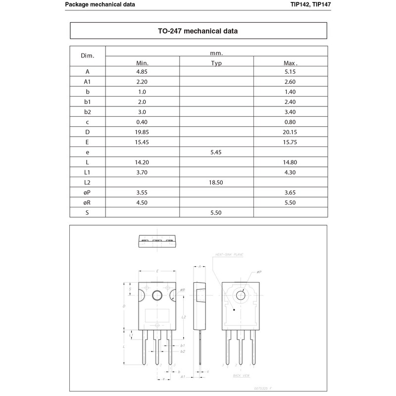 Chanzon TIP147 TO-220 Power PNP Darlington Transistor 10 A Pack