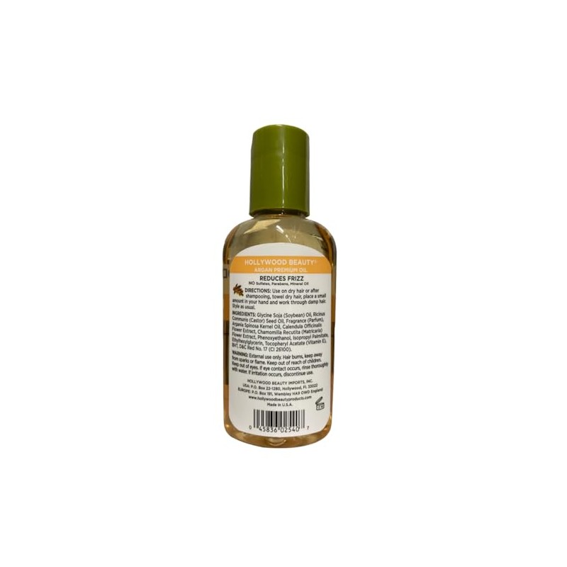 Hollywood Beauty oil, argan, formula, Gray, 2 Fl Oz