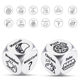 Husband Stocking Stuffers for Adults Anniversary Date Night Gifts for Boyfriend Girlfriend Couples 2 PCS Food Decision Dice Birthday Engagement Steel Gifts for Husband Wife Fiance