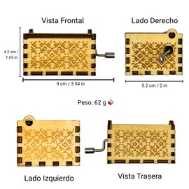 FANSLAB Caja Musical – Melodía Inspirada en Aventuras del Mar | Grabado Pirata en Madera | Mini Music Box de Manivela | Regalo para Fans del Anime y Coleccionistas