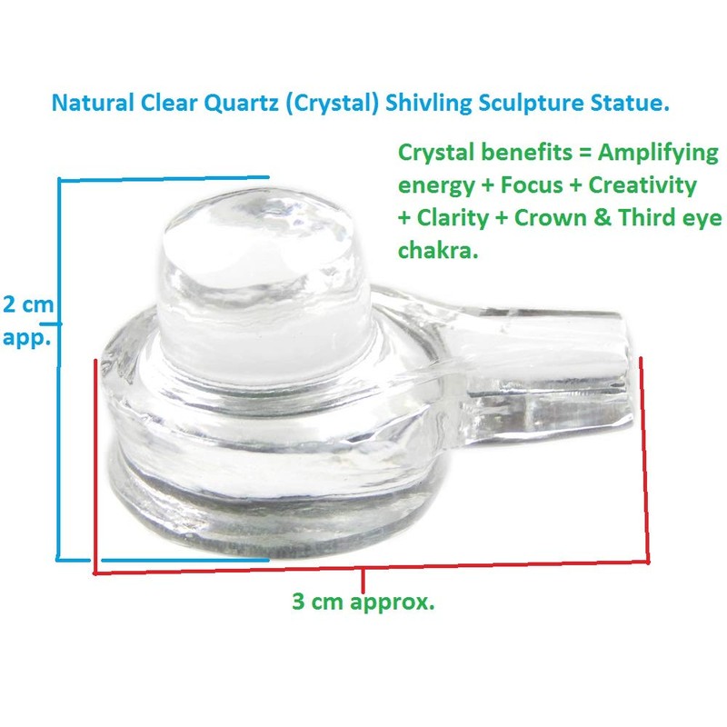 Myhealingworld Crystal Shivling Statue Sculpture Natural Clear Quartz Gemstone (Size