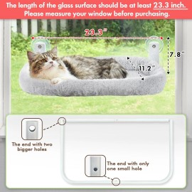 AMOSIJOY Cordless Cat Window Perch, Cat Hammock for Wall with 4 Strong Suction