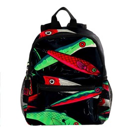 Fishing Lures Lightweight Travel School Backpack for Boys Girls Kids