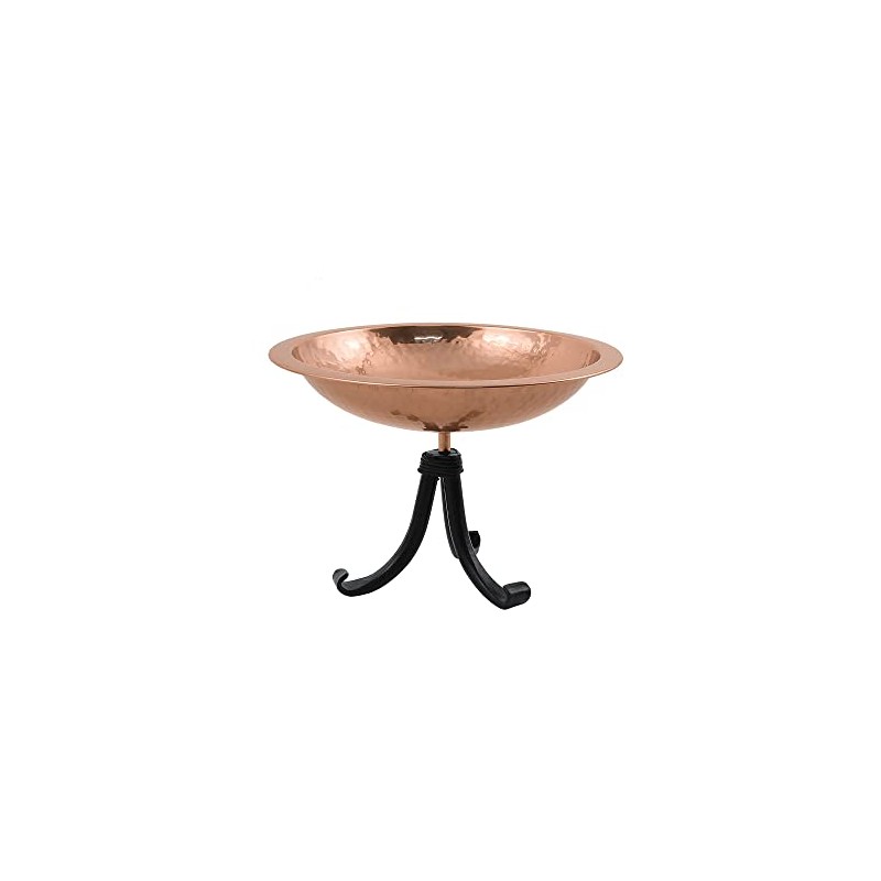Achla Designs 201-4015 Hammered Tripod Stand Birdbath, Polished Copper Plated