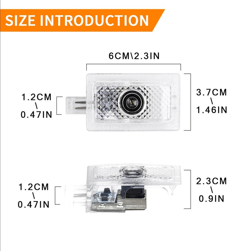 2 Pcs Never Fade Door Light Logo, Projection Ghost Shadow
