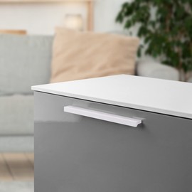 Gedotec Furniture Handles Made of Aluminium, 1 Piece Door Handles for Cupboards – White Matt Including Mounting Material | ANGLE 0077 | LA: 64 mm | Handles for Kitchen Cupboards Cabinet Handles